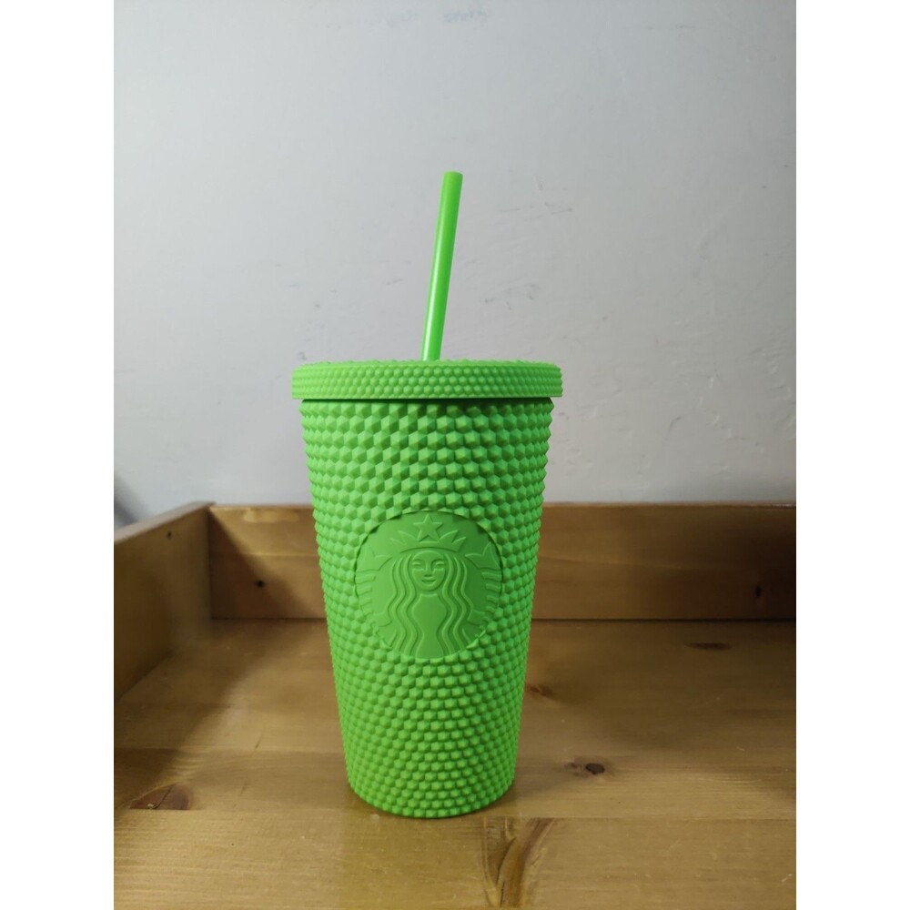 Starbucks Fall 2021 16 oz Studded Bling Grande Tumbler - Neon Green